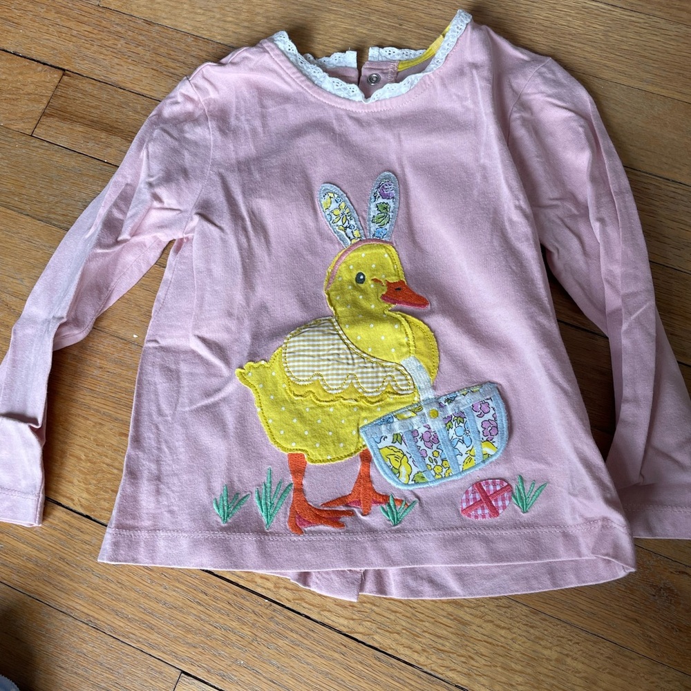 Baby Boden Easter egg bunny chick shirt size 2-3